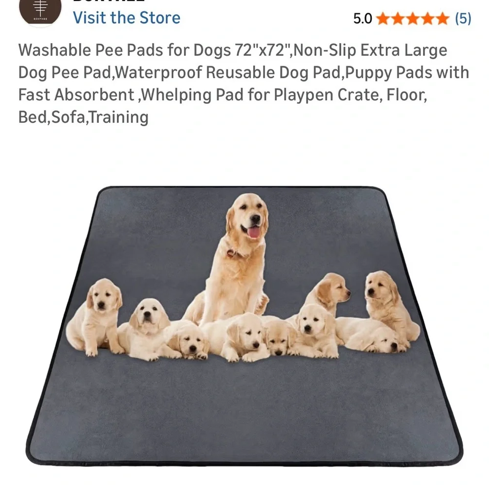 Grey waterproof whelping blanket/ potty pad